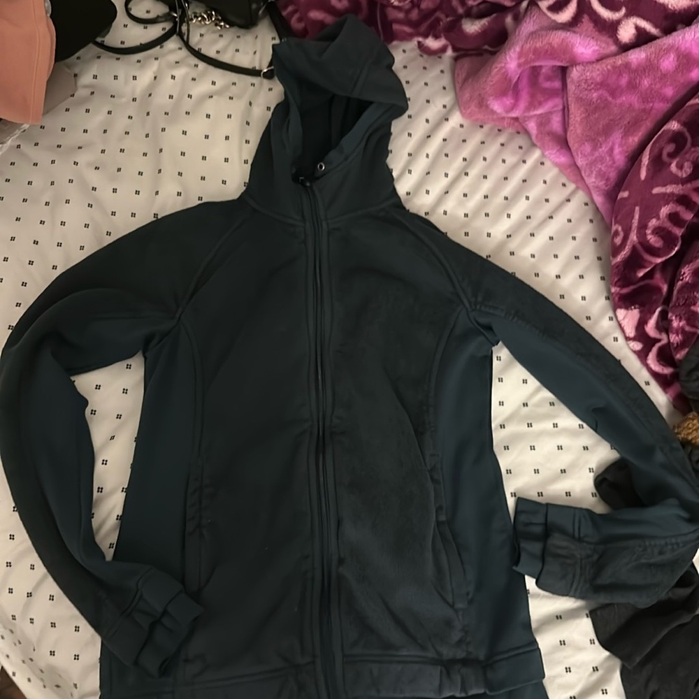Small, zip up, blue